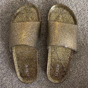 GOLD GLITTER SLIDES